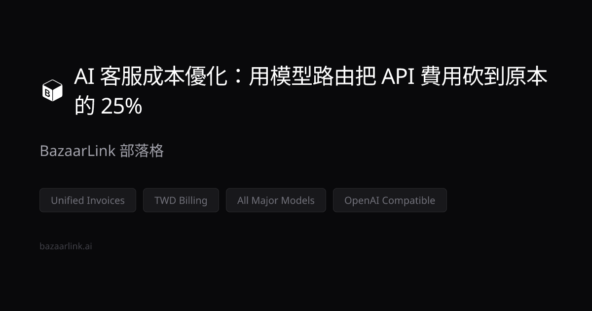 AI 客服成本優化：用模型路由把 API 費用砍到原本的 25%