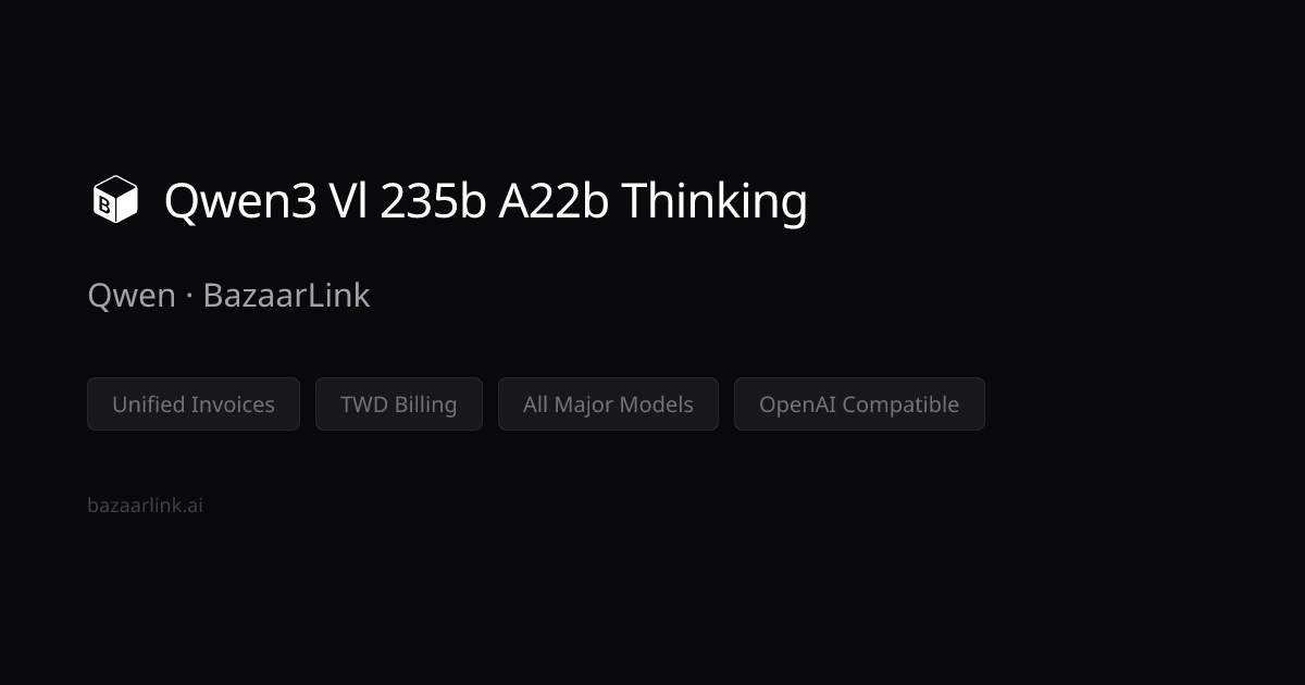 Qwen3 Vl 235b A22b Thinking API Pricing & Documentation — Qwen