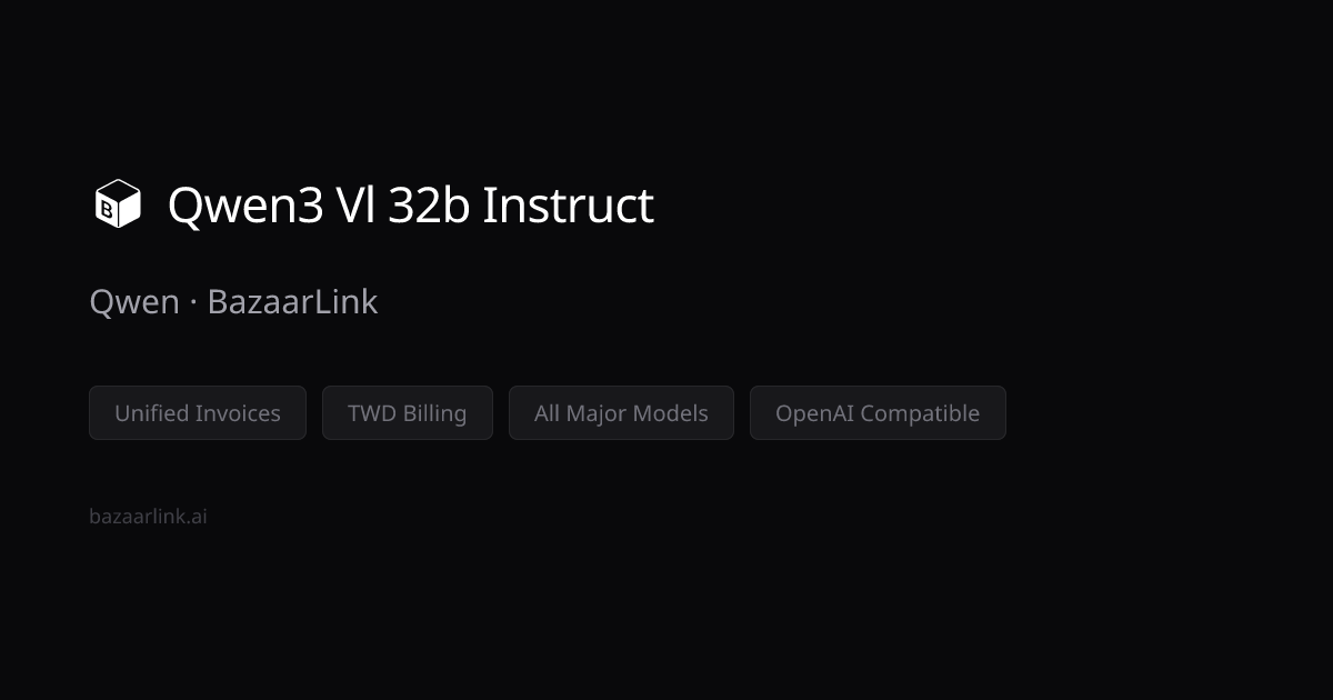 Qwen3 Vl 32b Instruct API Pricing & Documentation — Qwen